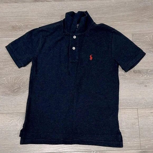 POLO Ralph Lauren Performance Jersey Polo Shirt Kid Navy Size 8 - Picture 5 of 6
